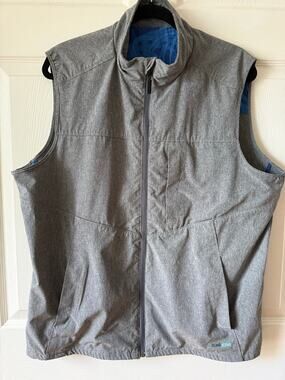 Tommy Bahama Island Active Gray Performance Full Zip Vest Lightweight Size XL